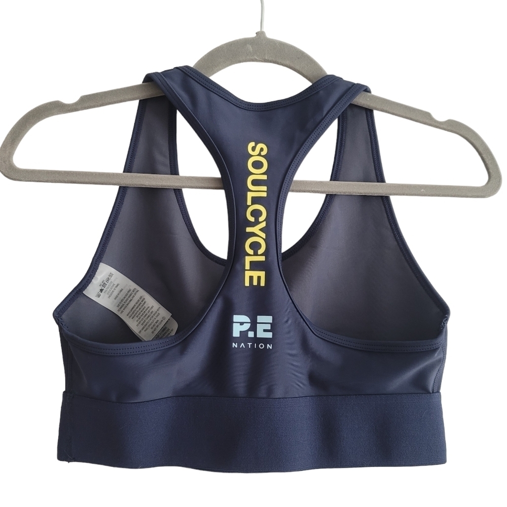 PE Nation x Soulcycle Women Medium Navy Blue Racerback Sports Bra